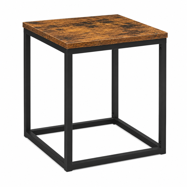 Side Table with Metal Frame and Square Top